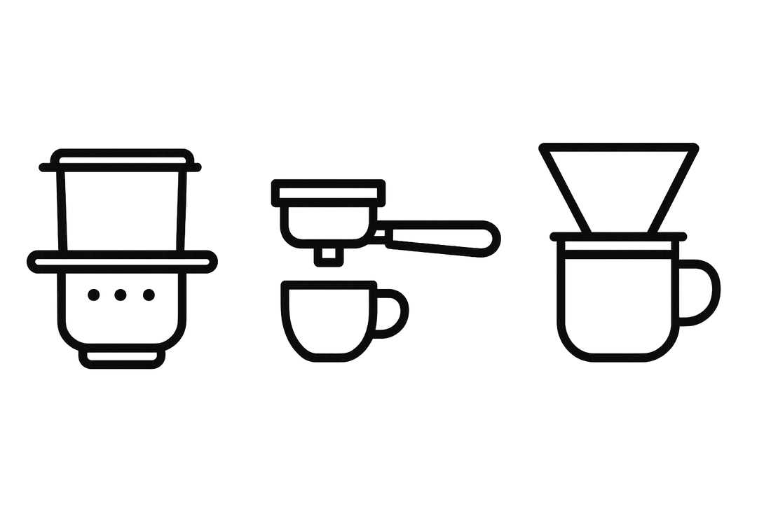 “Phin, espresso, and drip icons side-by-side.