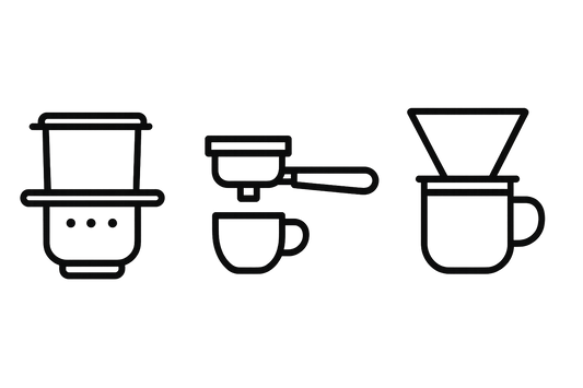 “Phin, espresso, and drip icons side-by-side.