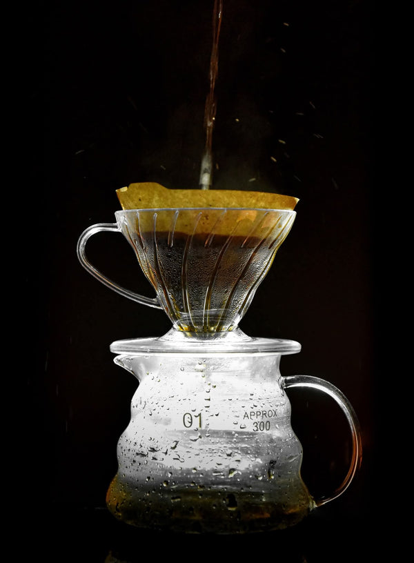 One bag of EverBrew Omni Roast coffee displayed with the three drinks it makes: a crema-rich espresso, a hot drip coffee, and a tall glass of iced cold brew.